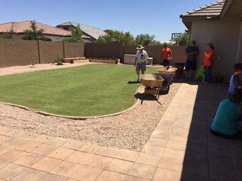 Team Depot's completed dream backyard for a wounded Veteran