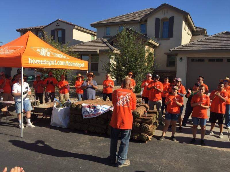 Team Depot preparing to complete work for a wounded Veteran